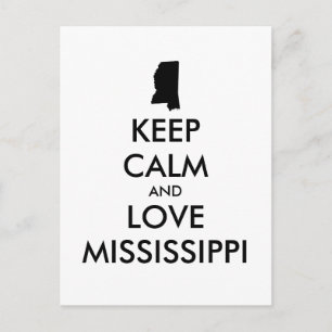Customizable KEEP CALM and LOVE MISSISSIPPI Postcard