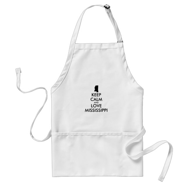 Customizable KEEP CALM and LOVE MISSISSIPPI Standard Apron (Front)