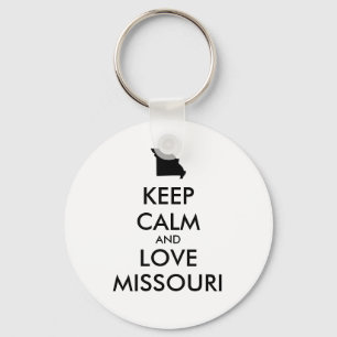 Customizable KEEP CALM and LOVE MISSOURI Keychain