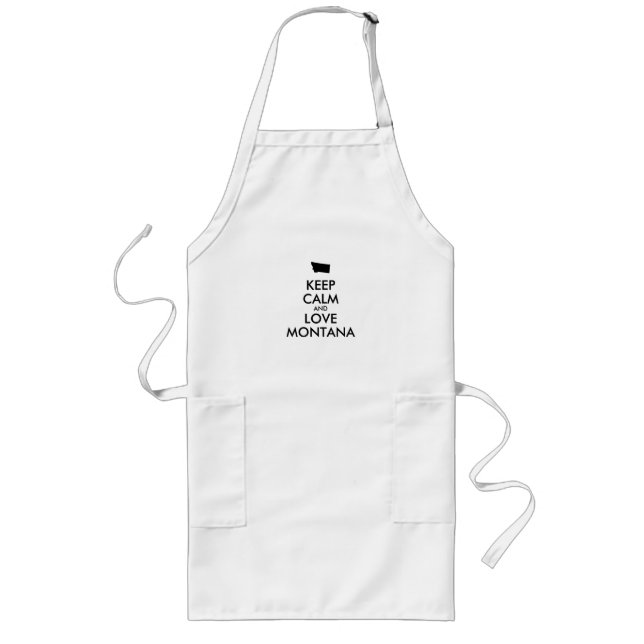 Customizable KEEP CALM and LOVE MONTANA Long Apron (Front)