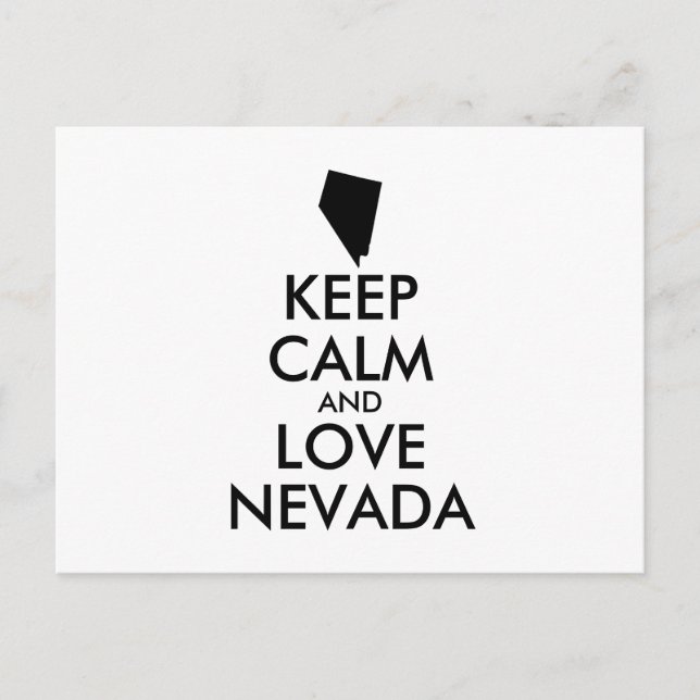 Customizable KEEP CALM and LOVE NEVADA Postcard (Front)