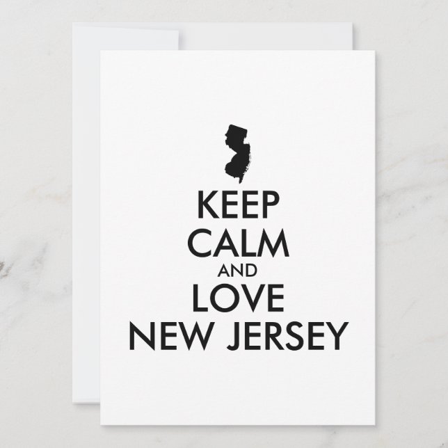 Customizable KEEP CALM and LOVE NEW JERSEY (Front)
