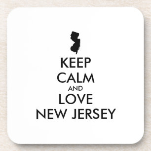 Customizable KEEP CALM and LOVE NEW JERSEY Coaster