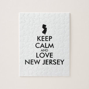 Customizable KEEP CALM and LOVE NEW JERSEY Jigsaw Puzzle