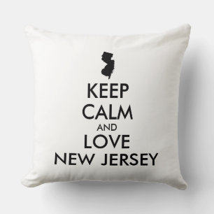 Customizable KEEP CALM and LOVE NEW JERSEY Throw Pillow