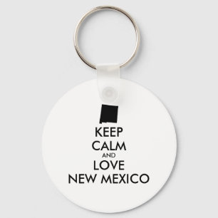 Customizable KEEP CALM and LOVE NEW MEXICO Keychain
