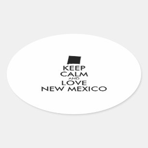 Customizable KEEP CALM and LOVE NEW MEXICO Oval Sticker