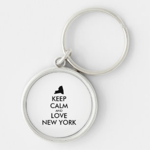 Customizable KEEP CALM and LOVE NEW YORK Keychain