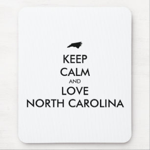 Customizable KEEP CALM and LOVE NORTH CAROLINA Mouse Pad