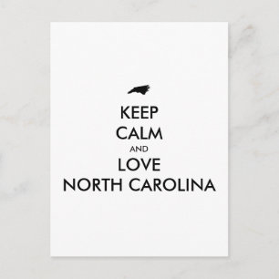 Customizable KEEP CALM and LOVE NORTH CAROLINA Postcard