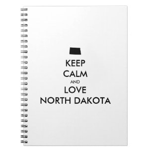 Customizable KEEP CALM and LOVE NORTH DAKOTA Notebook