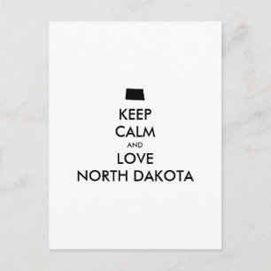 Customizable KEEP CALM and LOVE NORTH DAKOTA Postcard