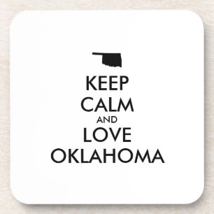 Customizable KEEP CALM and LOVE OKLAHOMA Coaster