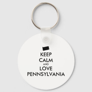 Customizable KEEP CALM and LOVE PENNSYLVANIA Keychain