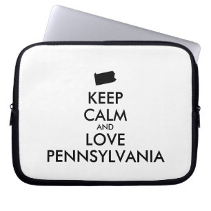 Customizable KEEP CALM and LOVE PENNSYLVANIA Laptop Sleeve