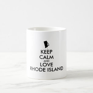 Customizable KEEP CALM and LOVE RHODE ISLAND Coffee Mug