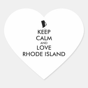 Customizable KEEP CALM and LOVE RHODE ISLAND Heart Sticker