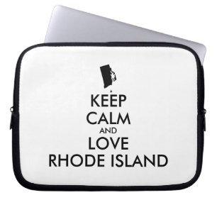 Customizable KEEP CALM and LOVE RHODE ISLAND Laptop Sleeve