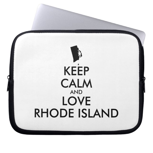 Customizable KEEP CALM and LOVE RHODE ISLAND Laptop Sleeve (Front)