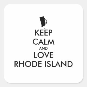 Customizable KEEP CALM and LOVE RHODE ISLAND Square Sticker