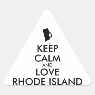 Customizable KEEP CALM and LOVE RHODE ISLAND Triangle Sticker