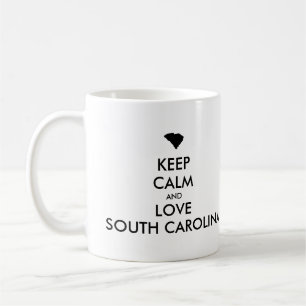 Customizable KEEP CALM and LOVE SOUTH CAROLINA Coffee Mug