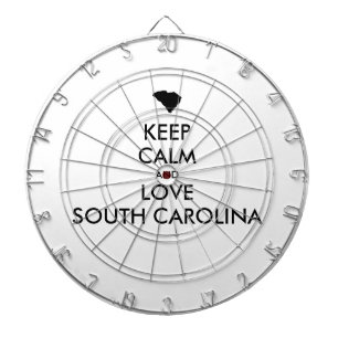 Customizable KEEP CALM and LOVE SOUTH CAROLINA Dartboard