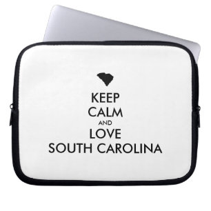 Customizable KEEP CALM and LOVE SOUTH CAROLINA Laptop Sleeve