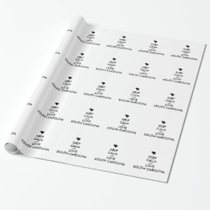 Customizable KEEP CALM and LOVE SOUTH CAROLINA Wrapping Paper