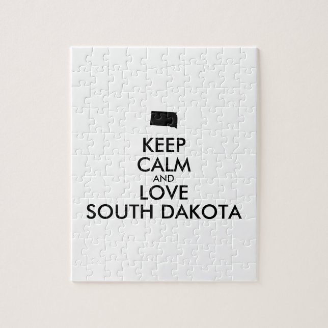Customizable KEEP CALM and LOVE SOUTH DAKOTA Jigsaw Puzzle (Vertical)