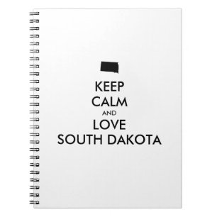 Customizable KEEP CALM and LOVE SOUTH DAKOTA Notebook