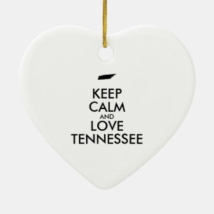 Customizable KEEP CALM and LOVE TENNESSEE Ceramic Ornament