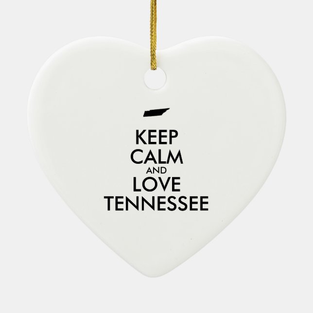 Customizable KEEP CALM and LOVE TENNESSEE Ceramic Ornament (Back)