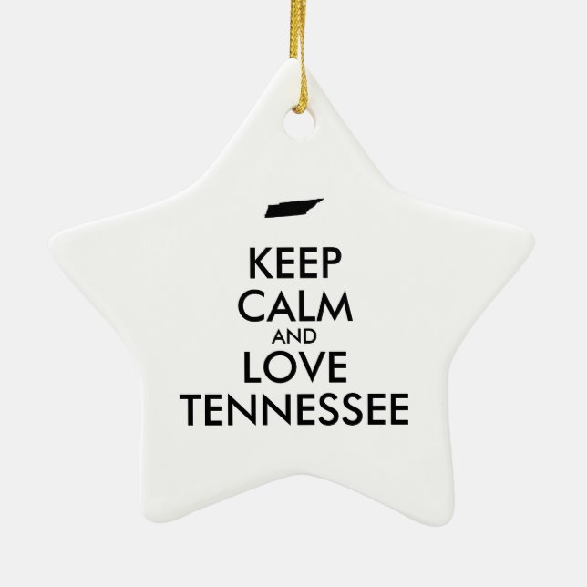Customizable KEEP CALM and LOVE TENNESSEE Ceramic Ornament (Back)