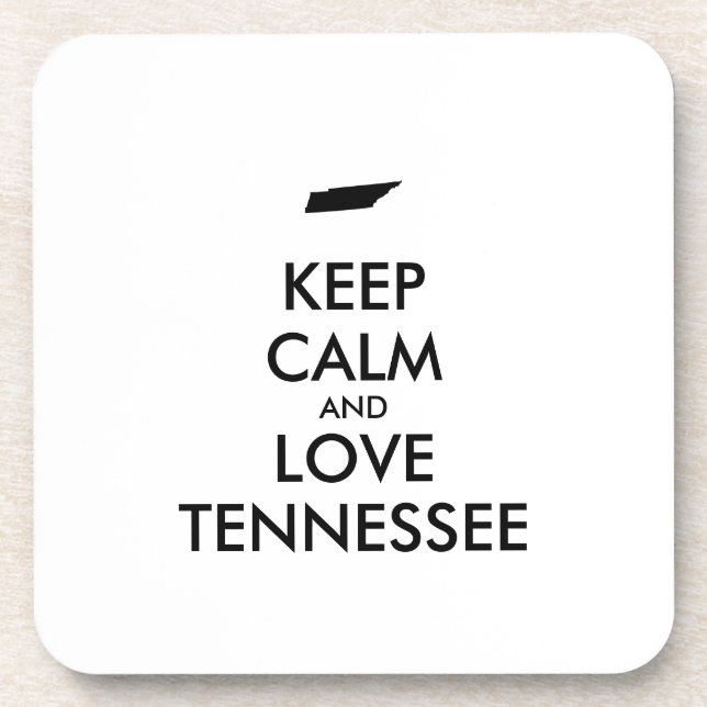 Customizable KEEP CALM and LOVE TENNESSEE Coaster (Front)