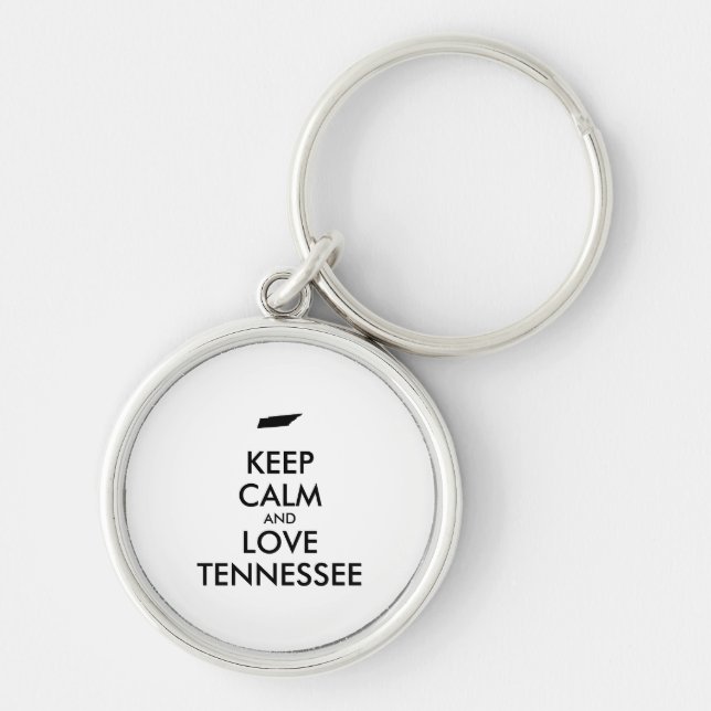 Customizable KEEP CALM and LOVE TENNESSEE Keychain (Front)