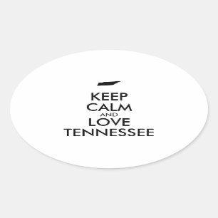 Customizable KEEP CALM and LOVE TENNESSEE Oval Sticker