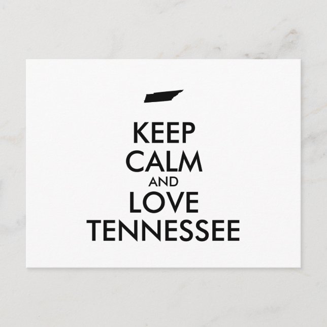 Customizable KEEP CALM and LOVE TENNESSEE Postcard (Front)