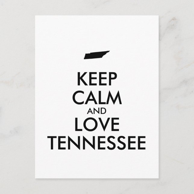 Customizable KEEP CALM and LOVE TENNESSEE Postcard (Front)