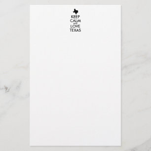 Customizable KEEP CALM and LOVE TEXAS Stationery