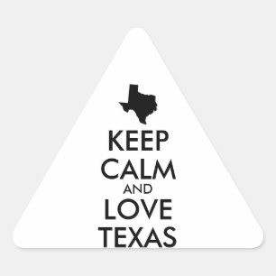 Customizable KEEP CALM and LOVE TEXAS Triangle Sticker