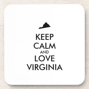 Customizable KEEP CALM and LOVE VIRGINIA Coaster