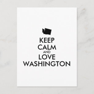 Customizable KEEP CALM and LOVE WASHINGTON Postcard