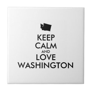 Customizable KEEP CALM and LOVE WASHINGTON Tile