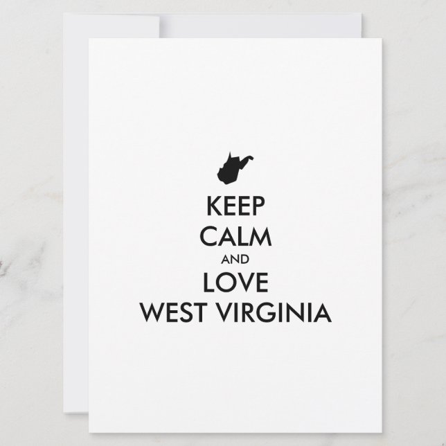 Customizable KEEP CALM and LOVE WEST VIRGINIA (Front)