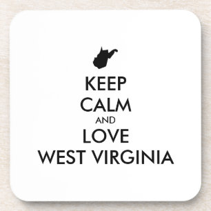 Customizable KEEP CALM and LOVE WEST VIRGINIA Coaster