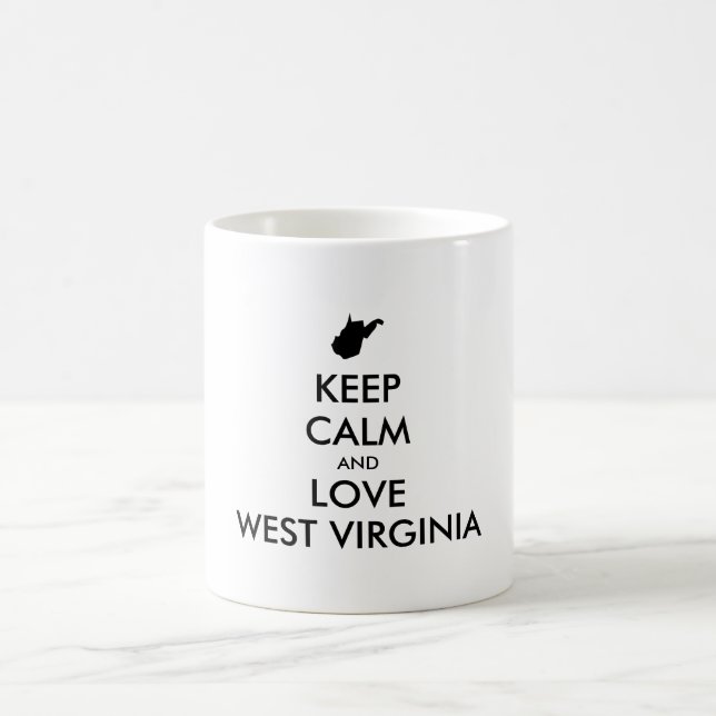 Customizable KEEP CALM and LOVE WEST VIRGINIA Coffee Mug (Center)