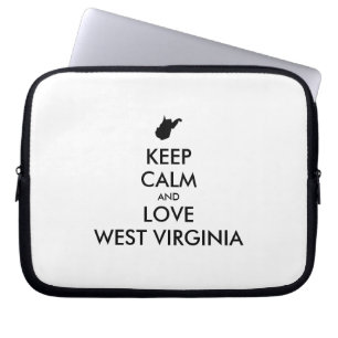 Customizable KEEP CALM and LOVE WEST VIRGINIA Laptop Sleeve