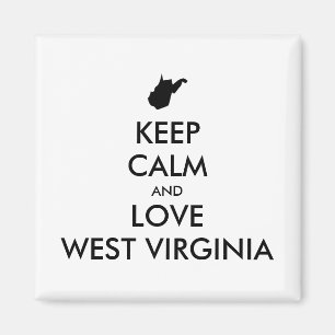 Customizable KEEP CALM and LOVE WEST VIRGINIA Magnet