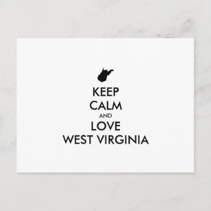 Customizable KEEP CALM and LOVE WEST VIRGINIA Postcard